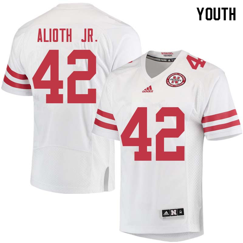 Youth #42 Chad Alioth Jr. Nebraska Cornhuskers College Football Jerseys Sale-White